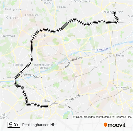 S9 Train Line Map