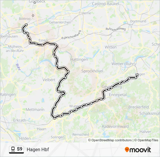 S9 Train Line Map