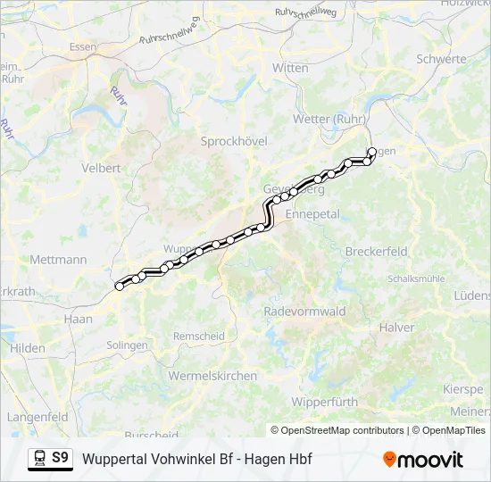 S9 Train Line Map