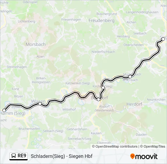 RE9 Bus Line Map