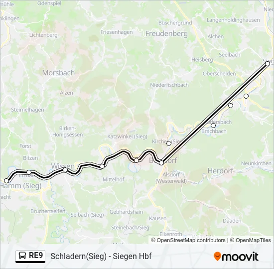 RE9 Bus Line Map