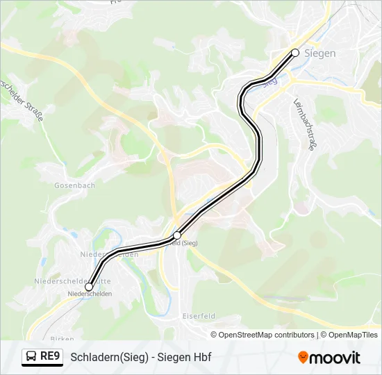RE9 Bus Line Map
