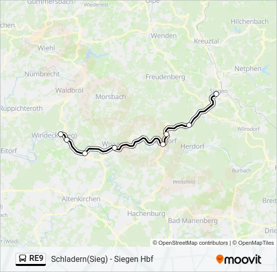 RE9 Bus Line Map