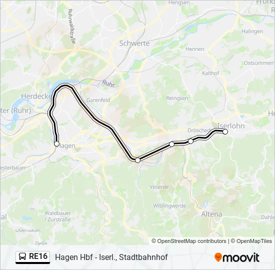 RE16 Bus Line Map