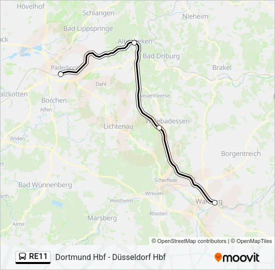 RE11 Bus Line Map