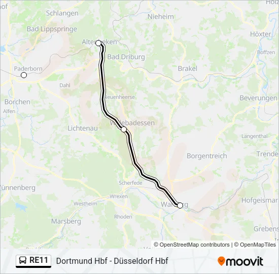 RE11 Bus Line Map