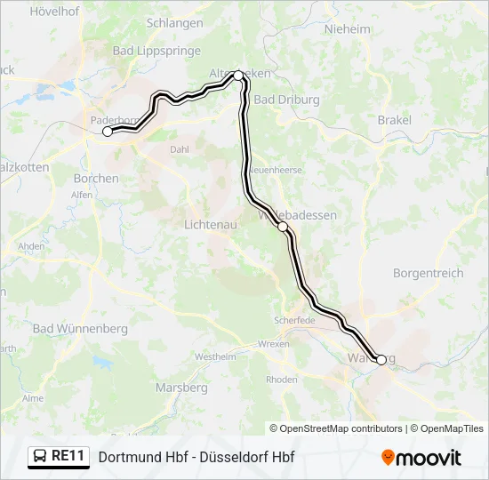 RE11 Bus Line Map
