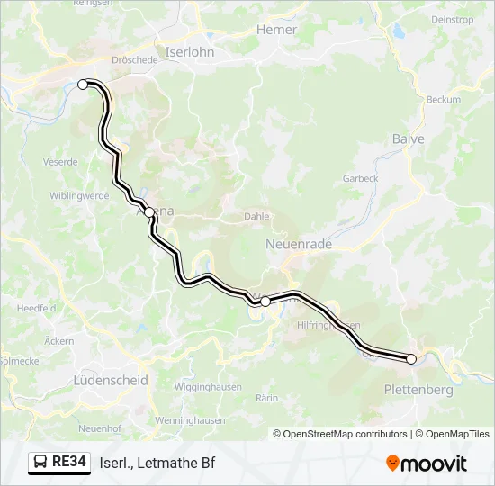 RE34 Bus Line Map