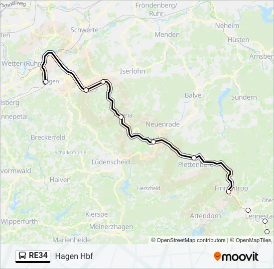 RE34 Bus Line Map