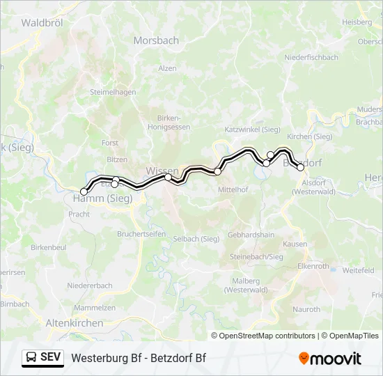 SEV Bus Line Map