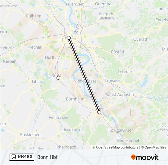Автобус RB48X: карта маршрута