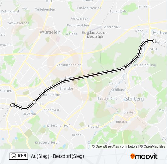 RE9 Bus Line Map