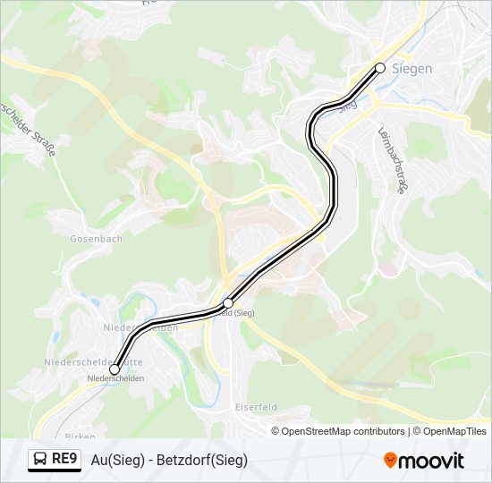 RE9 Bus Line Map