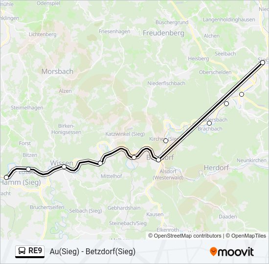 RE9 Bus Line Map