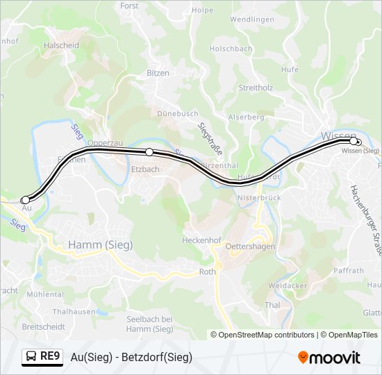 RE9 Bus Line Map
