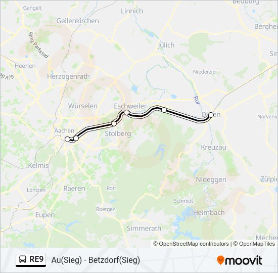RE9 Bus Line Map