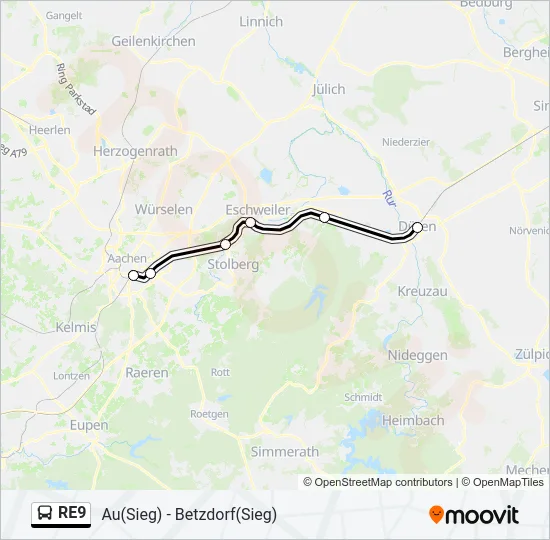 RE9 Bus Line Map