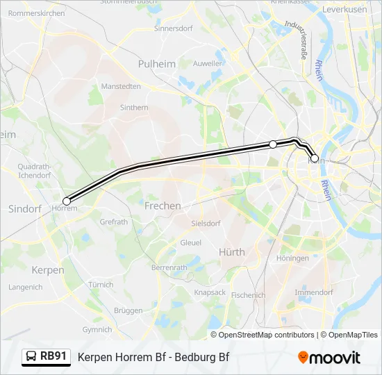 RB91 Bus Line Map