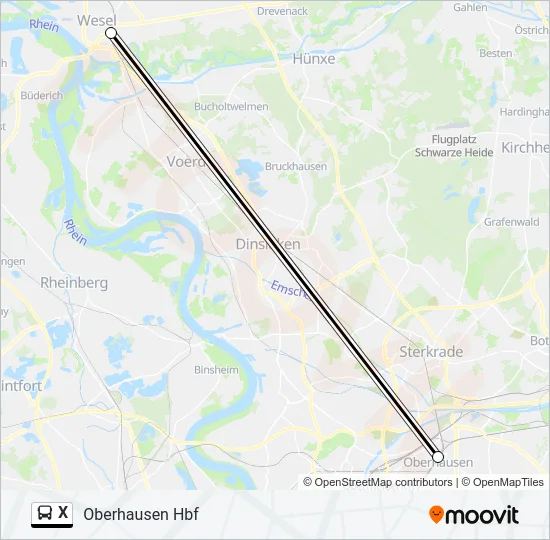 X Bus Line Map