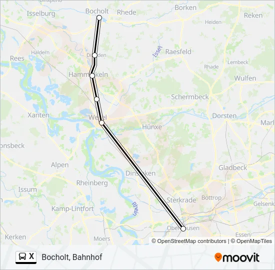 X Bus Line Map