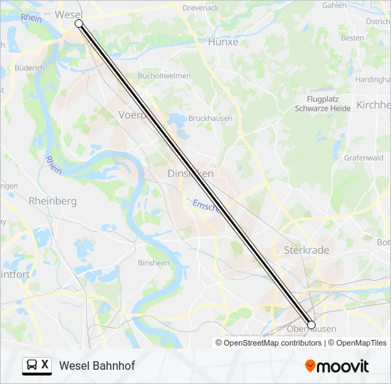X Bus Line Map