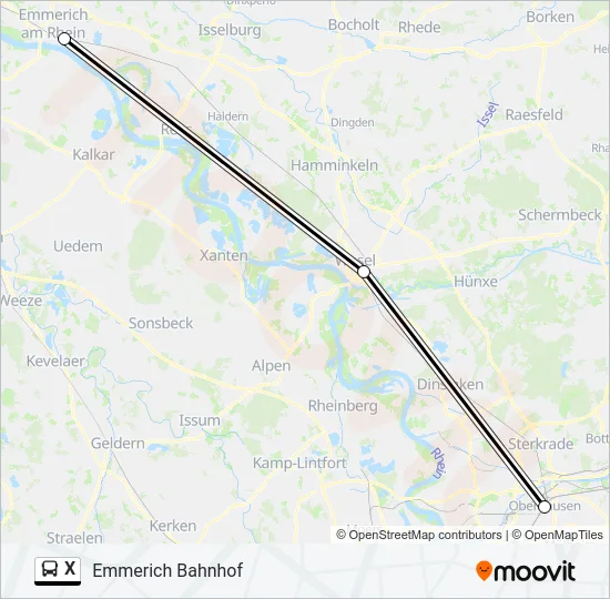X Bus Line Map