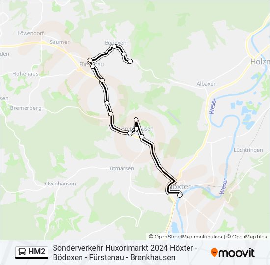 Автобус HM2: карта маршрута