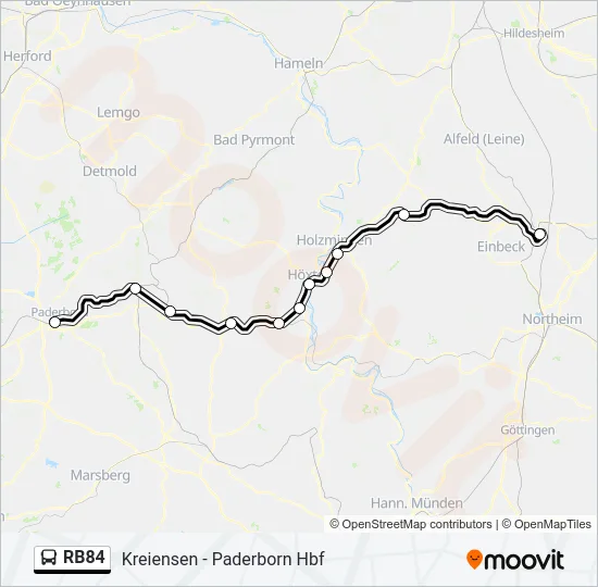 RB84 Bus Line Map
