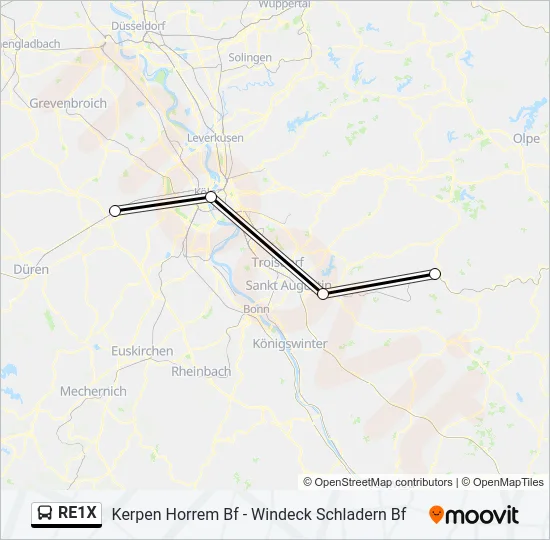 RE1X Bus Line Map