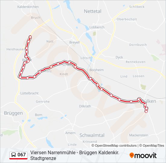 067 Bus Line Map