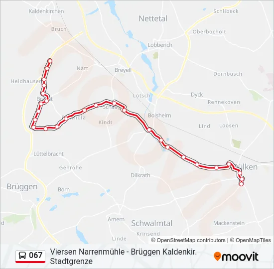 067 Bus Line Map