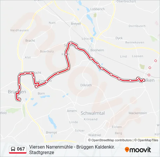 067 Bus Line Map