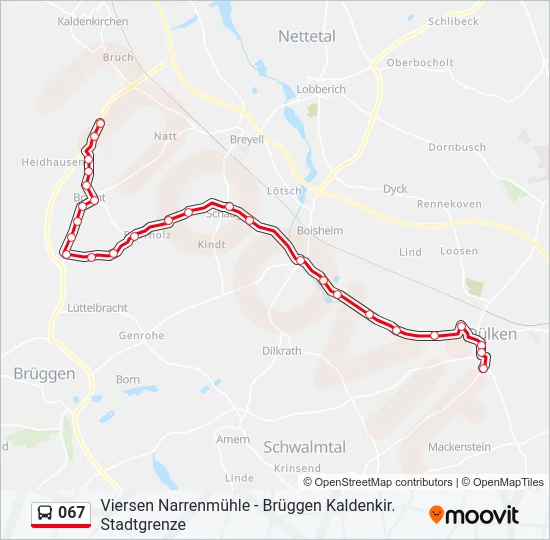 067 Bus Line Map