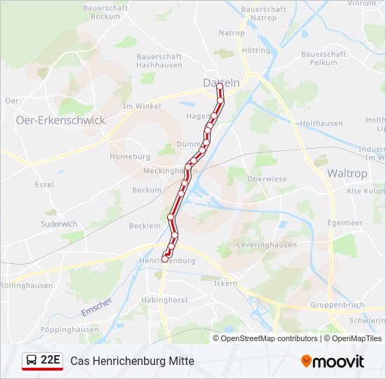 22E Bus Line Map