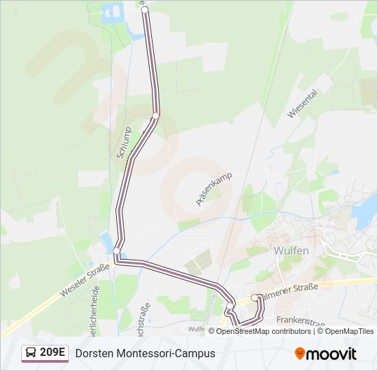 209E Bus Line Map