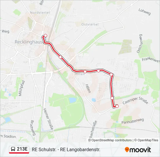 213E Bus Line Map