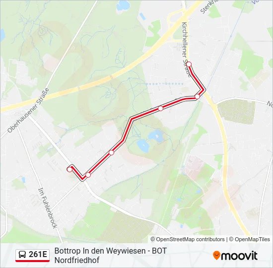 261E Bus Line Map