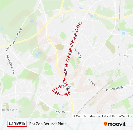 SB91E Bus Line Map
