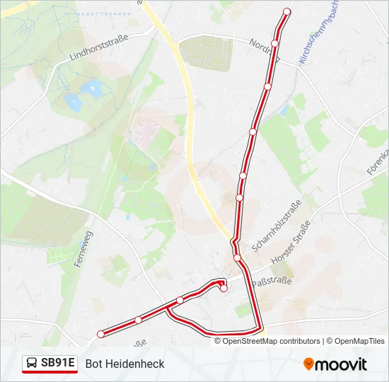 SB91E Bus Line Map