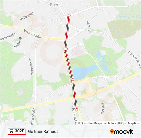 302E Bus Line Map