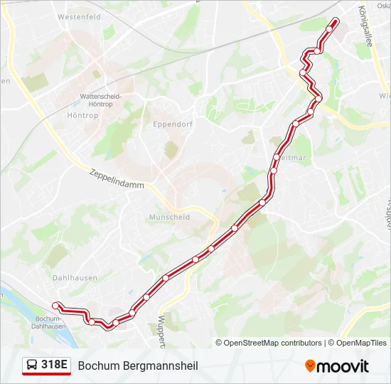 318E Bus Line Map