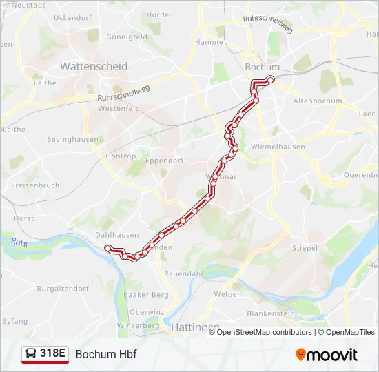 318E Bus Line Map