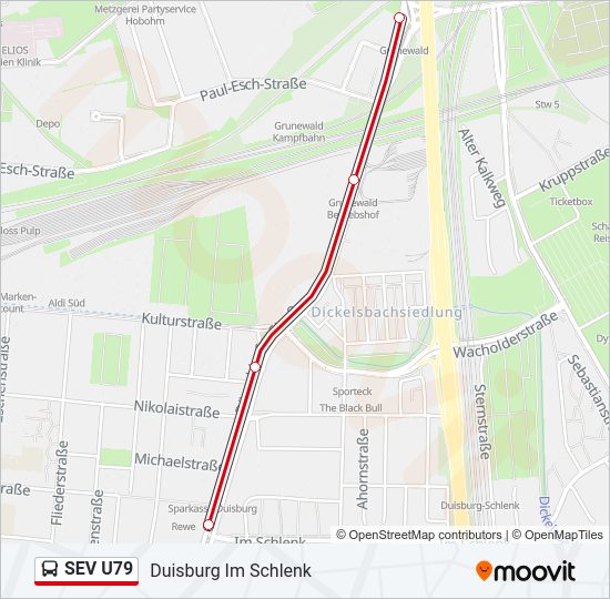 SEV U79 Bus Line Map