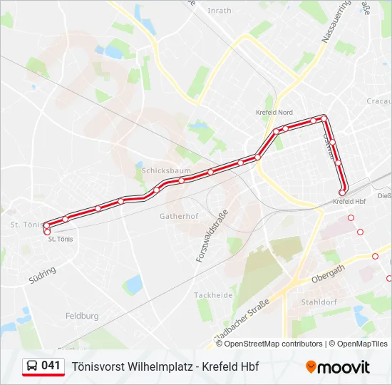 041 Bus Line Map