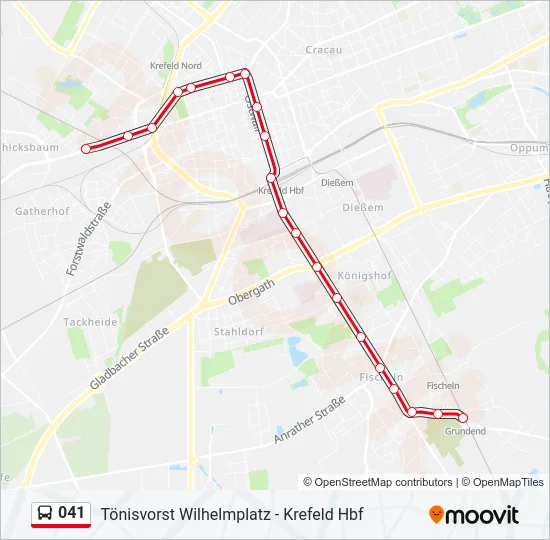 041 Bus Line Map
