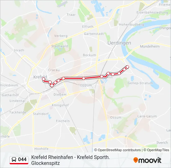 044 Bus Line Map