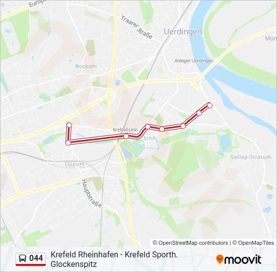 044 Bus Line Map