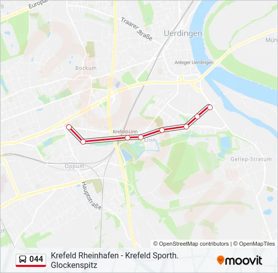 044 Bus Line Map