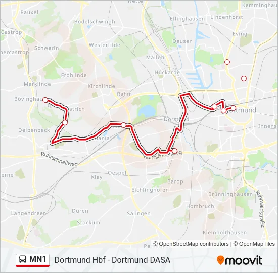MN1 Bus Line Map