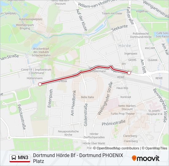 MN3 Bus Line Map